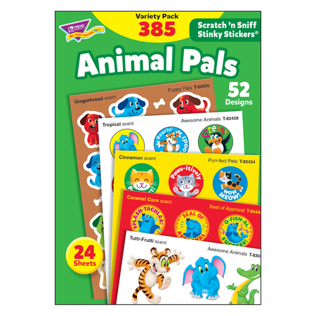 TREND ENTERPRISES Animal Pals Stinky Stickers® Variety Pack, PK770 T83915